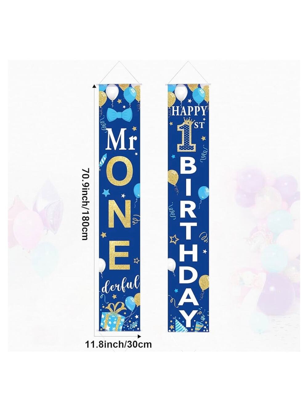 Mr. Onederful Birthday Banner 1st Birthday Porch Sign Hanging Door Banner- 2